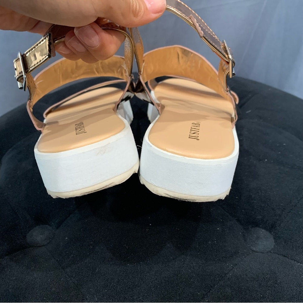 JustFab Rose Gold Platform Sandals, size 6 - Picture 6 of 9